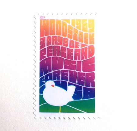 100 Woodstock Forever Stamps // 1969 Summer of Love Concert Postage // Rock Music Sixties // Forever Stamps for Mailing